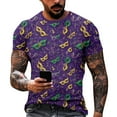 thumbnail image 1 of Resicozy Mardi Gras T-Shirt for Men 2026 Funny Printed Holiday Casual Shirt Fashion Crewneck Short Sleeve Shirts Dark Purple XL, 1 of 5