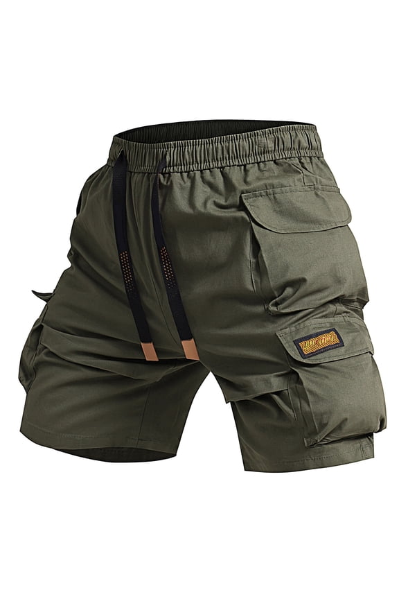Men Cargo Shorts with Pockets Drawstring Comfy Casual Lightweight Outdoor Shorts for Hiking Gym Workout Army Green S
