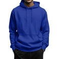 thumbnail image 1 of Resicozy Men Hooded Sweatshirt Casual Solid Color Long Sleeve Hoodies Pullover Fashion Drawstring Hoodie with Pocket Blue XL, 1 of 5