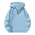 thumbnail image 1 of Resicozy Men Quarter Zip Hoodie Lightweight Mens Solid Color Pullover Long Sleeve Drop Shoulder Hooded Sweatshirt Light Blue 3XL, 1 of 7