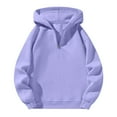 thumbnail image 1 of Resicozy Men Quarter Zip Hoodie Lightweight Mens Solid Color Pullover Long Sleeve Drop Shoulder Hooded Sweatshirt Light Purple 2XL, 1 of 7