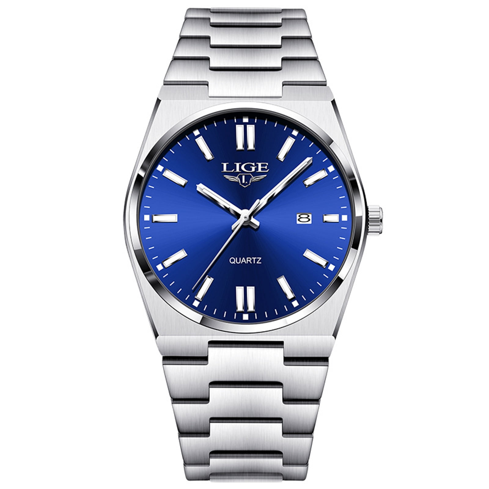 Resicozy Men Watch Quartz Watches Classic Numeral Watch for Business Casual Hands Mens Wrist Watches Silver#2