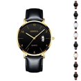 thumbnail image 1 of Resicozy Men Watch Quartz Waterproof Wristwatch with Leather Band Casual Simple Fashion Mens Watches Gift, 1 of 4