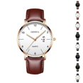 thumbnail image 1 of Resicozy Men Watch Quartz Waterproof Wristwatch with Leather Band Casual Simple Fashion Mens Watches Gift, 1 of 4