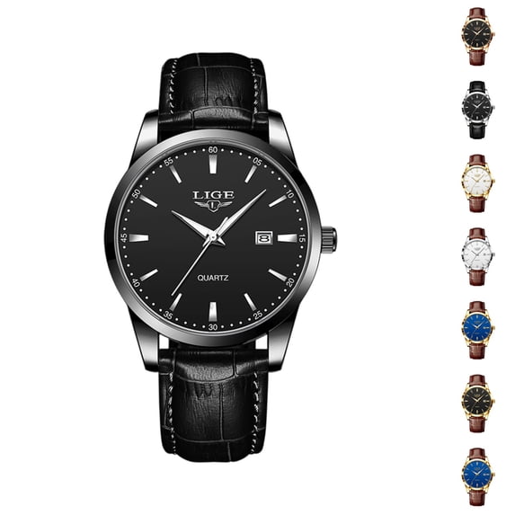 Resicozy Men Watches Quartz Waterproof Watch for Men Casual Wrist Watches with Leather Strap