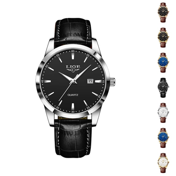 Resicozy Men Watches Quartz Waterproof Watch for Men Casual Wrist Watches with Leather Strap