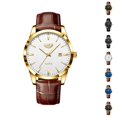 thumbnail image 1 of Resicozy Men Watches Quartz Waterproof Watch for Men Casual Wrist Watches with Leather Strap, 1 of 3