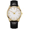 thumbnail image 1 of Resicozy Men Watches Round Dial Classic Watch with Leather Strap for Daily Casual Wear - Birthday Holiday Gifts for Father Husband White, 1 of 1