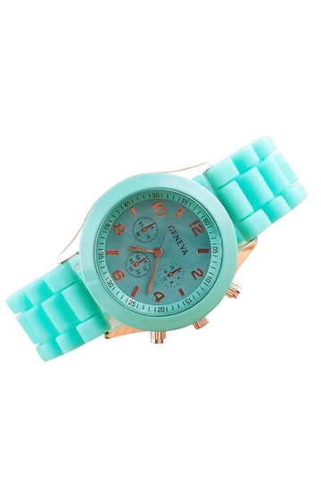 Women Mint Green Analog Quartz Silicone Band Lady Digital Rhinestone Wrist Watch CHENXI Women Watch Chronograph Elegant Rhinestone Girl Lady  main image 3