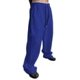 thumbnail image 1 of Resicozy Men's Baggy Sweatpants Elastic Waist Drawstring Wide Leg Lounge Sweatpant Casual Loose Baggy Joggers with Pockets Blue L, 1 of 4