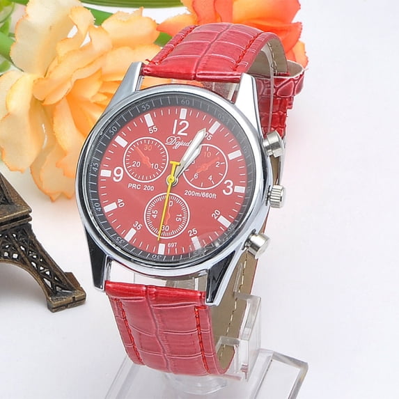 Resicozy Men's Easy to Watch, Unisex Sport Quartz Casual Wristwatch with Comfortable Leather Strap 24 Hour Time D