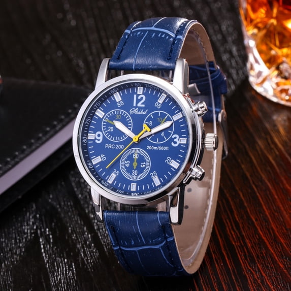 Resicozy Men's Easy to Watch, Unisex Sport Quartz Casual Wristwatch with Comfortable Leather Strap 24 Hour Time F
