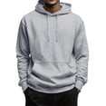 thumbnail image 1 of Resicozy Men's Fashion Pullover Hoodies Loose Fit Solid Color Soft Drawstring Hooded Sweatshirt With Pockets Gray L, 1 of 4