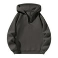 thumbnail image 1 of Resicozy Men's Hoodie Quarter Zip Pullover Sweatshirts Solid Color Hoodies Casual Long Sleeve Athletic Hooded Sweat Shirt for Men Dark Gray 3XL, 1 of 7