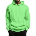 thumbnail image 1 of Resicozy Men's Hoodies Pullover Solid Color Hoodie Casual Long Sleeve Drawstring Hooded Sweatshirts with Pocket Green 2XL, 1 of 5