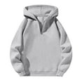 thumbnail image 1 of Resicozy Men's Quarter Zip Hoodies Zip Up Solid Color Hoodie Long Sleeve Drop Shoulder Sweatshirt Casual Pullover Gray 2XL, 1 of 7