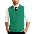 thumbnail image 1 of Resicozy Men's Sleeveless Sweater Vest V Neck Casual Knit Button Down Solid Color Cardigan Vest Green 2XL, 1 of 7