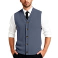 thumbnail image 1 of Resicozy Men's Sleeveless Sweater Vest V-Neck Casual Knit Button Down Solid Color Cardigan Vest Navy 2XL, 1 of 7