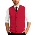 thumbnail image 1 of Resicozy Men's Sleeveless Sweater Vest V Neck Casual Knit Button Down Solid Color Cardigan Vest Red 5XL, 1 of 7