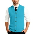 thumbnail image 1 of Resicozy Men's Sleeveless Sweater Vest V Neck Casual Knit Button Down Solid Color Cardigan Vest Sky Blue 4XL, 1 of 7