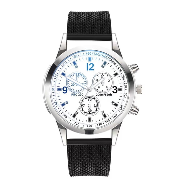 Resicozy Men's Stainless Chronograph Watch, Big Face Silver Easy to Quartz Watch, Date Arabic Numerals Dial Dress Watch for Men 2026 M