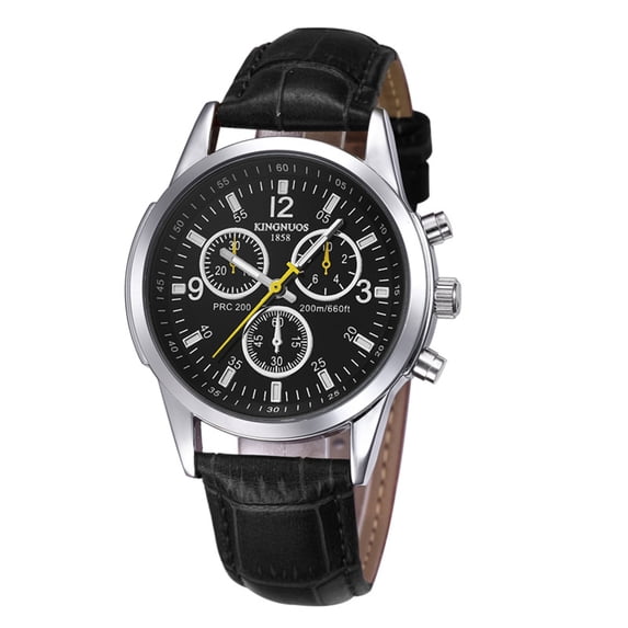 Resicozy Men's Watch Quartz Stainless Chronograph Watch for Men Fashion Business Work Casual Sport Watch with Comfortable Leather Strap E