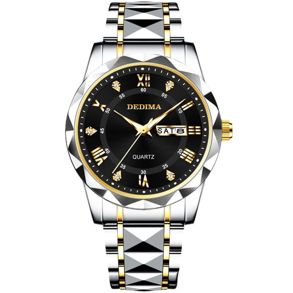 Resicozy Men's Watches Quartz Stainless Steel Casual Watches Day Date Wrist Watch