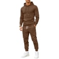 thumbnail image 1 of Resicozy Mens 2 Piece Tracksuit Fleece Hooded Sweatshirt Sweatpants Set Casual Athletic Sweatsuit Coffee XL, 1 of 6