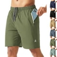 thumbnail image 1 of Resicozy Mens Athletic Running Shorts with Pockets Gym Workout Shorts Quick Dry Lightweight Sports Basketball Exercise Tennis Green S, 1 of 9