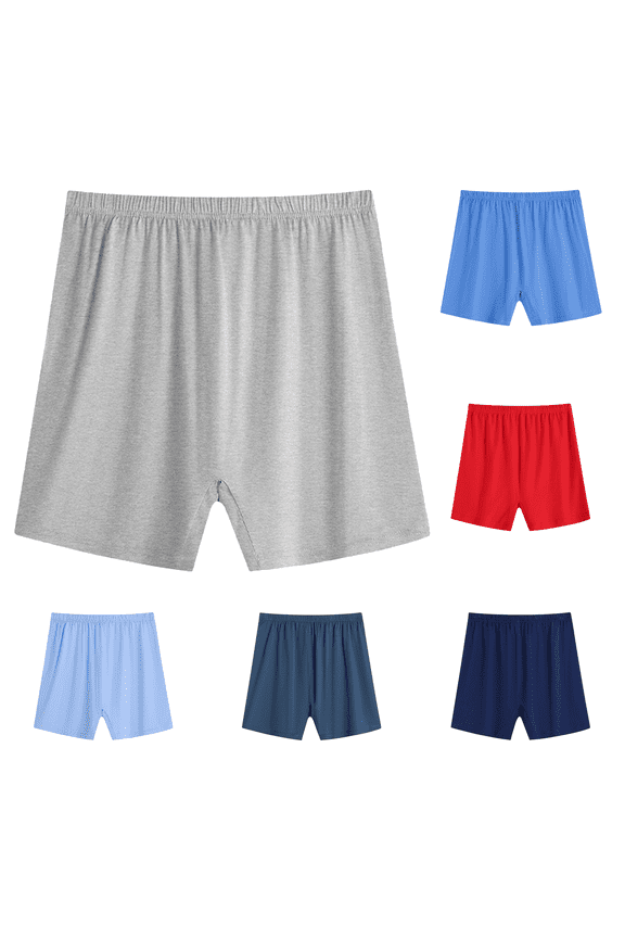 Mens Big and Tall Elastic Boxers Underwear Soft Lightweight Breathable Boxer Short Light Gray L