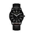 thumbnail image 1 of Resicozy Mens Black Watch Leather Strap Small Watch with Black Dial Casual Fashion Quartz Wristwatch Black#1, 1 of 4