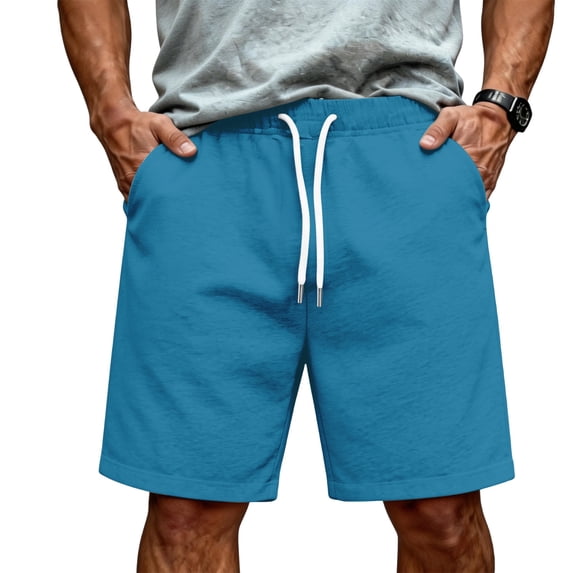 Resicozy Mens Casual Shorts Cotton Elastic Waist Shorts Drawstring Summer Beach Shorts with Pockets Purple 2XL
