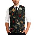 thumbnail image 1 of Resicozy Mens Christmas Sweater Vest Funny Xmas Print Holiday Vests V-Neck Casual Cardigan Vest Dark Green S, 1 of 7