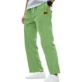 thumbnail image 1 of Resicozy Mens Corduroy Straight Leg Pants Long Solid Elastic Waist Casual Vintage Pants Loose Fit Going Out Pant with Pockets Light Green M, 1 of 7