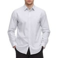 thumbnail image 1 of Resicozy Mens Dressy Shirts Long Sleeve Button Down Blouses Classic Solid Color Wrinkle-Free Formal Office Tops Shirt White L, 1 of 8