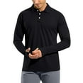 thumbnail image 1 of Resicozy Mens Fashion Polo Shirts Classic Long Sleeve Quick Dry Basic Button Tees Stylish Tops Golf Shirt Black M, 1 of 7