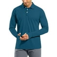 thumbnail image 1 of Resicozy Mens Fashion Polo Shirts Classic Long Sleeve Quick Dry Basic Button Tees Stylish Tops Golf Shirt Blue M, 1 of 7