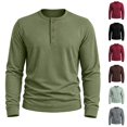 thumbnail image 1 of Resicozy Mens Henley Shirts Long Sleeve Casual T-Shirt Basic Lightweight Pullover Tees Army Green M, 1 of 7