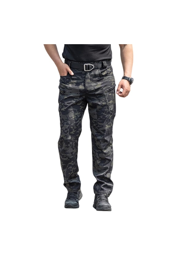 Mens Hiking Pants Casual Lightweight Work Cargo Pants Fashion Stretch Outdoor Fishing Trousers with Pockets Camouflage S