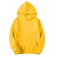 thumbnail image 1 of Resicozy Mens Hoodies Pullover Long Sleeve Casual Fashion Sweatshirts Winter Solid Color Hooded Tops with Pocket Yellow 2XL, 1 of 7