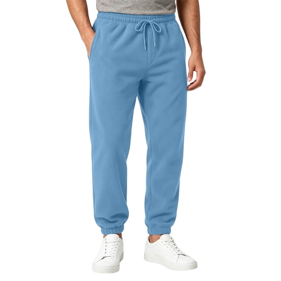 Resicozy Mens Jogger Sweatpants Wide Leg Cuffed Straight Pant Drawstring Elastic Waist Fleece Athletic Sweatpants with Pockets Sky Blue XL