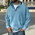 thumbnail image 1 of Resicozy Mens Quarter Zip Sweatshirts Vintage Casual Comfort Streetwear Sweatshirt with Pockets 2025 Light Blue 3XL, 1 of 6