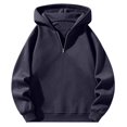 thumbnail image 1 of Resicozy Mens Quarter Zip Up Hoodies Long Sleeve Drop Shoulder Sweatshirt Casual Fall Winter Streetwear Pullover 2026 Navy L, 1 of 8