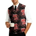 thumbnail image 1 of Resicozy Mens Valentines Knit Sweater Vest Sleeveless Button Down V Neck Tops 2026 Spring Casual Loose Printed Basic Vests Deep Red 2XL, 1 of 6