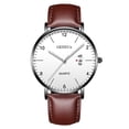 thumbnail image 1 of Resicozy Mens Watch Leather Watch Quartz Watch Classic Numeral Watch for Business Casual Hands Wrist Watches H, 1 of 3