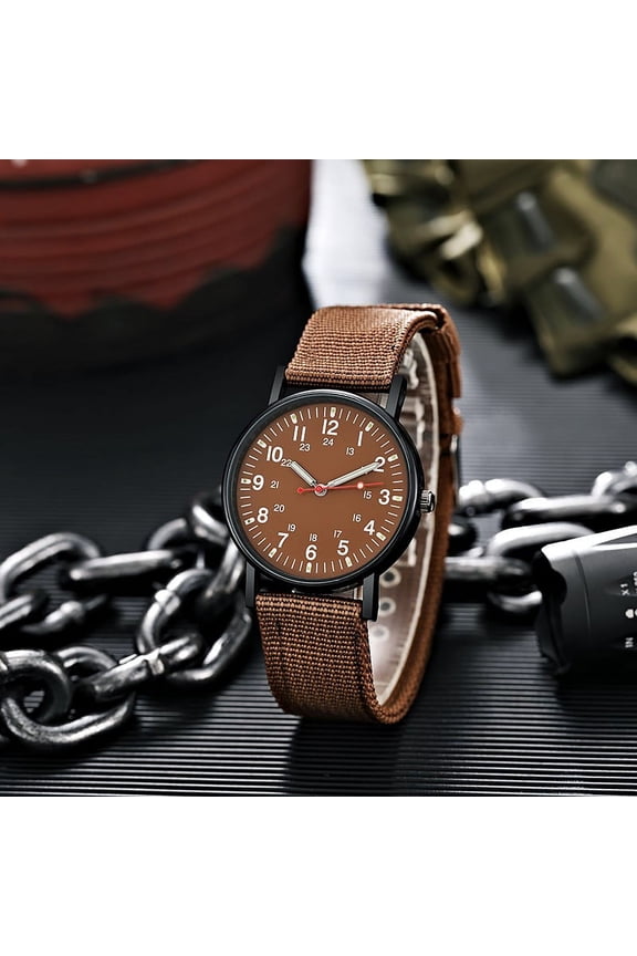 Mens Watch Quartz Mesh Watch Band Dressy Watches Classic Casual Wrist Watch Large Face with Date Brown