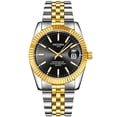 thumbnail image 1 of Resicozy Mens Watches Fashion Quartz Wristwatch with Round Case Casual Business Watch Stainless Gift 2026 Silver&Gold with Black Face, 1 of 3