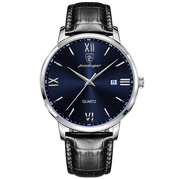 Resicozy Mens Watches Leather Watch Quartz Watch Classic Numeral Watches for Business Casual Hands Wrist Watches C
