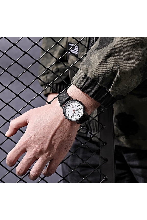 Mens Watches Mesh Band Watch Quartz Watch Classic Numeral Watch for Business Casual Hands Mens Wrist Watches White