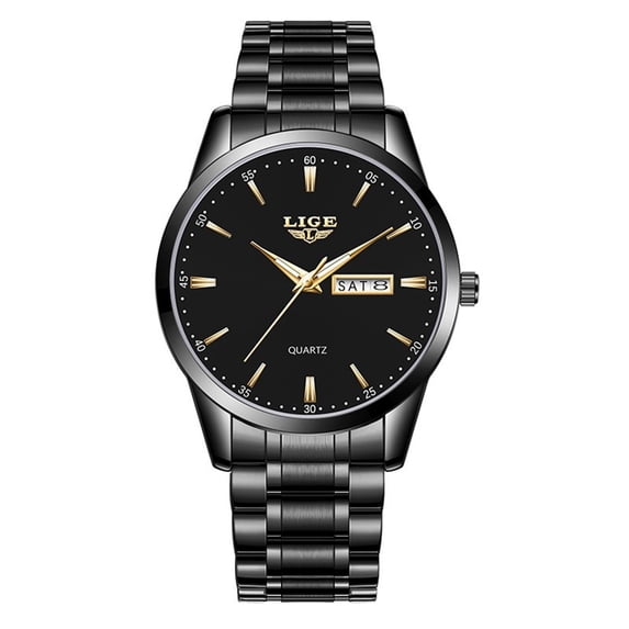 Resicozy Mens Watches Quartz Stainless Dressy Watches Classic Casual Wrist Watch Large Face with Date Black#2